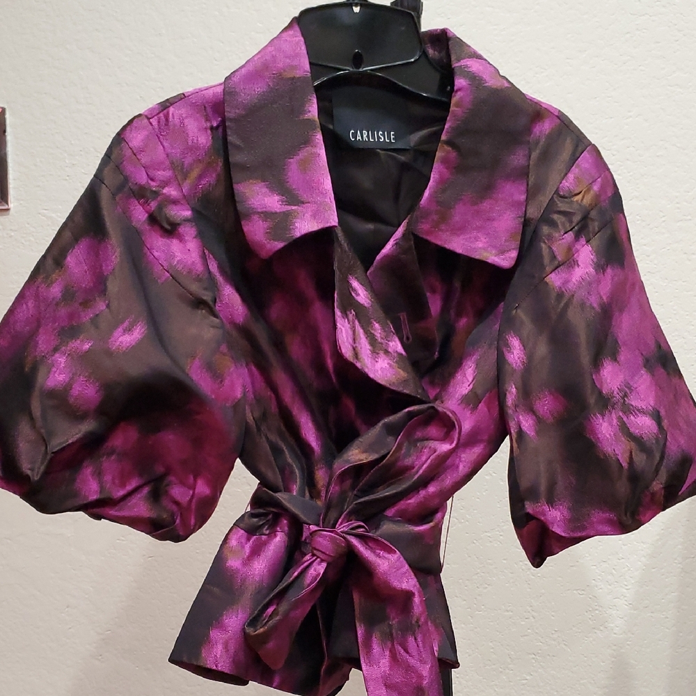 Carlisle Sz 4 - Women's Purple and Black Belted Blazer